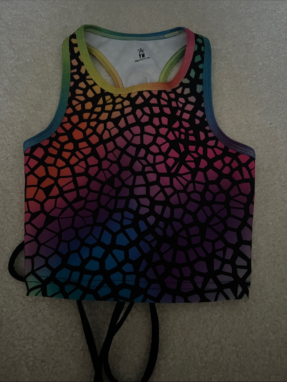 Girls Rainbow Mosaic Tank Top - Multicolor